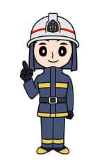 消防士1人指差し