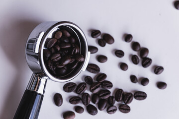 Roasted coffee beans background
