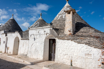 the trullo is a type of conical construction in traditional dry stone from Alberobello in Puglia