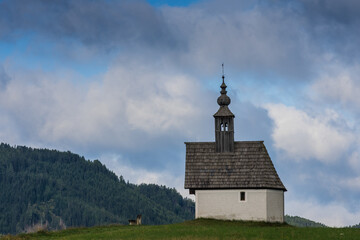 little church on the mountain in the nature