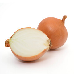 fresh onions isolated on white