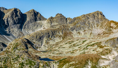 Pusta Kotlina (Rovienkova kotlina) - The upper level of the Starolesna Valley (Velka Studena dolina) with the surrounding peaks. Tatra Mountains, Slovakia. © gubernat