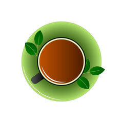 Tea.Cup isolated on white background. Vector illustration
