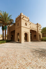 Fototapeta na wymiar Exterior view of arabian middle eastern architecture