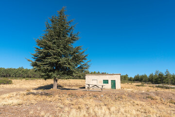 refuge house high in the mountains