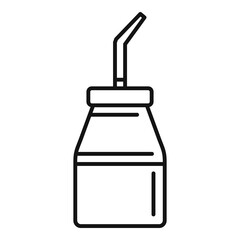 Tattoo paint bottle icon. Outline tattoo paint bottle vector icon for web design isolated on white background