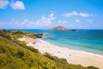 Oceanfront, Makapuu beach park, Oahu, Hawaii