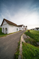 Wine cellars in a row in Southern Hungary in Palkonya