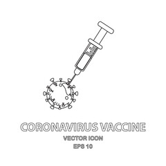 COVID-19 or Flu Coronavirus Vaccine Icon. Vector Illustration Concept.EPS 10