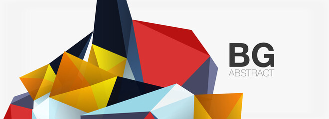 3d mosaic abstract backgrounds, low poly shape geometric design