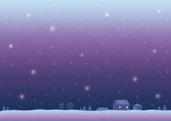 Naklejka premium 雪景色の背景イラスト グラデーションバージョン