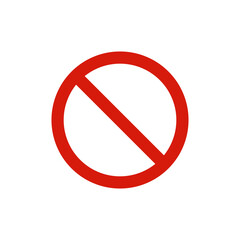 Red ban sign. Prohibition symbol modern, simple, vector, icon for website design, mobile app, ui. Vector Illustration