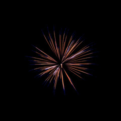 Fototapeta premium Colorful fireworks explosion on black background