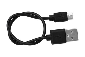 USB Micro cables isolated on white background.