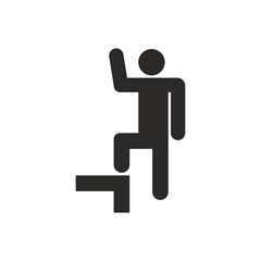 Man Stepping Sign. Human Silhouette Symbol Simple, Flat Vector, Icon You Can Use Your Website Design, Mobile App. Vector Illustration