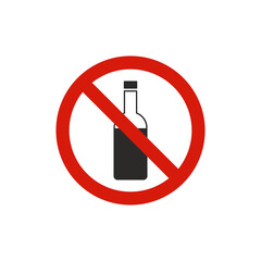 No alcohol sign. Prohibition symbol modern, simple, vector, icon for website design, mobile app, ui. Vector Illustration