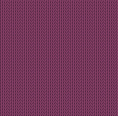 Knit texture pink color. Vector seamless pattern fabric. Knitting background flat design.