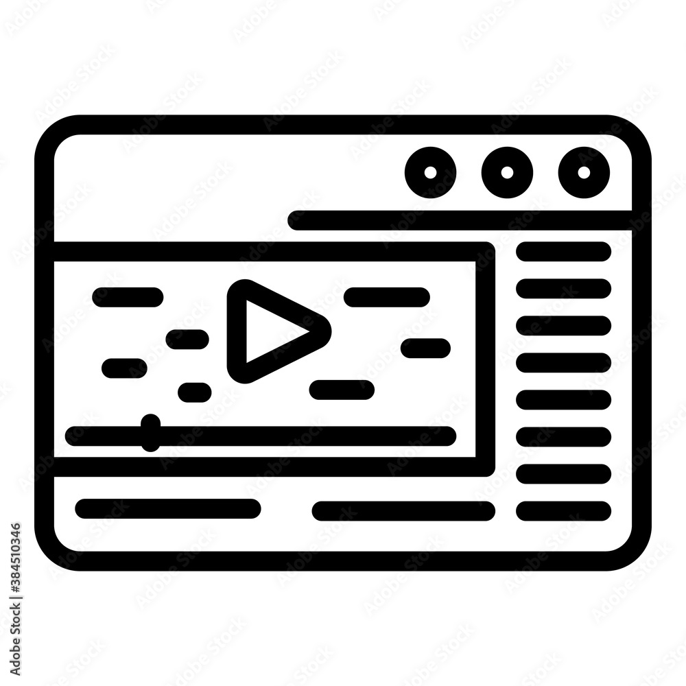 Poster web browser stream icon. outline web browser stream vector icon for web design isolated on white bac