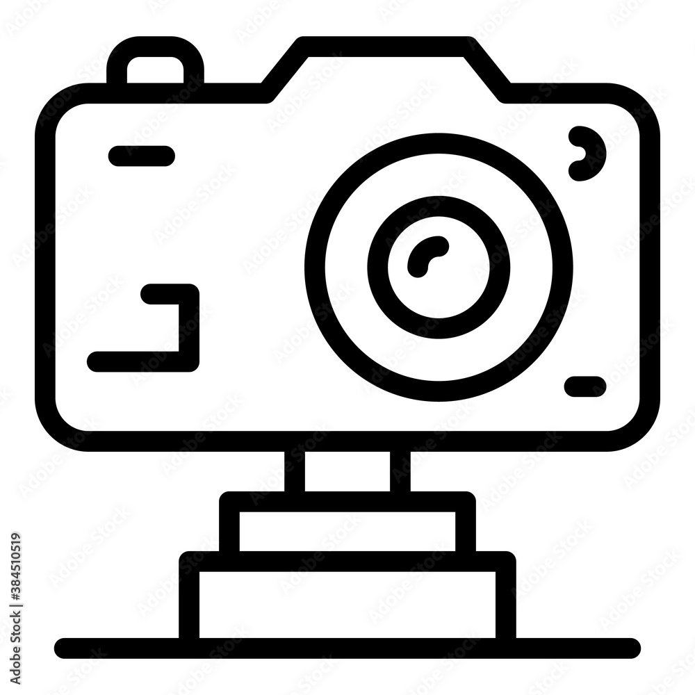 Poster Action camera stream icon. Outline action camera stream vector icon for web design isolated on white background - Posters