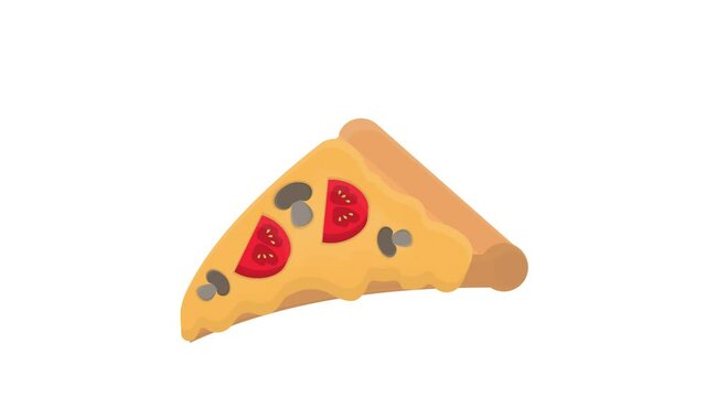 Pizza. Animation of pizza cooking, alpha channel is enabled. Cartoon