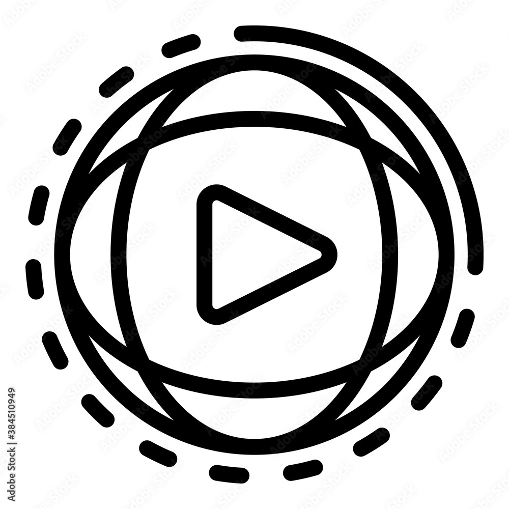Poster global video stream icon. outline global video stream vector icon for web design isolated on white b