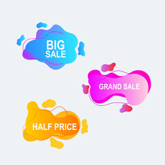 cloud sticker promotion with gradient color and liquid shape