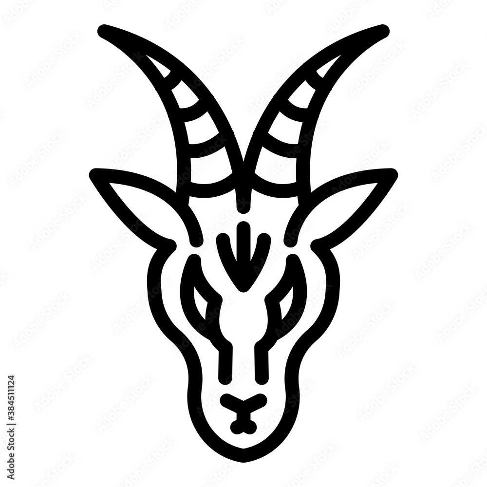 Sticker head gazelle icon. outline head gazelle vector icon for web design isolated on white background - Stickers