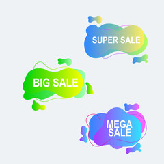 speech bubbles promotion with abstract gradient liquid shape