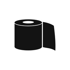 Roll of toilet paper icon in flat style isolated on white background. Vector illustration