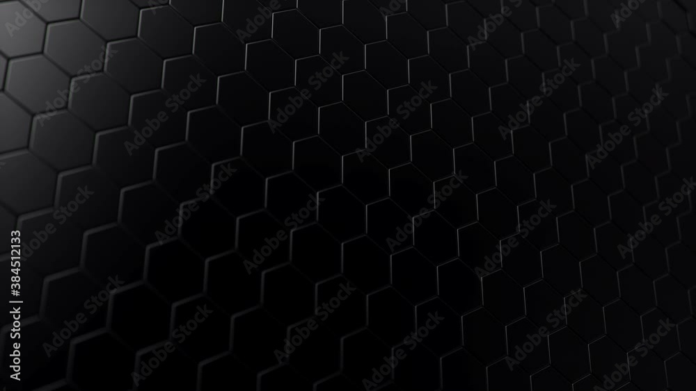 Poster animation appearance and disappearance of white geometric hexagonal. surface polygon pattern honeyco