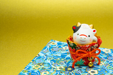2021年干支の牛（丑、うし）年賀状素材