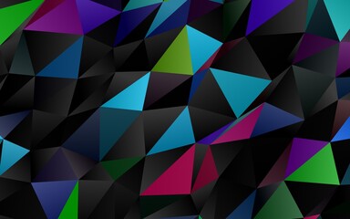 Obraz premium Dark Multicolor, Rainbow vector blurry triangle texture.