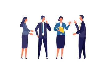 Business talk concept. Vector illustration of talking businessman. Concept for video conference, workers at office.