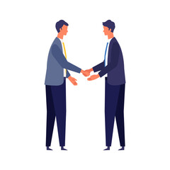 Fototapeta na wymiar Illustration of working business person. Men shaking hands.