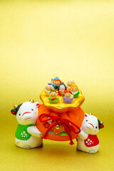 2021年干支の牛（丑、うし）年賀状素材