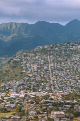 mountain view form diamond head, honolulu, oahu, hawaii
