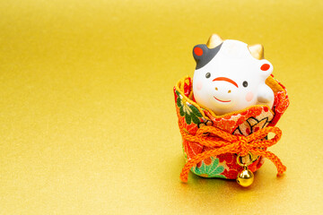 2021年干支の牛（丑、うし）年賀状素材