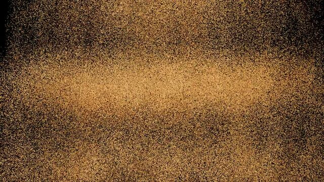 Happy New Year text mark and gold elements transform to text and blink golden light