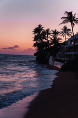 sunset at Diamond Head Beach Park, honolulu, oahu, hawaii