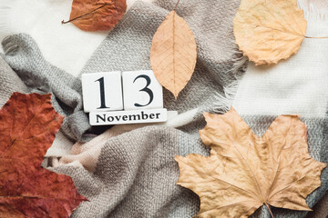 thirteenth day of autumn month calendar November