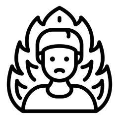Fireman product review icon. Outline fireman product review vector icon for web design isolated on white background