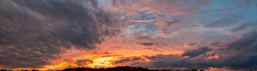 Natural background of the colorful panorama sky, During the time sunrise and sunset