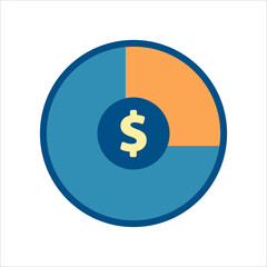 financial diagram icon vector. flat design style icon vector concept