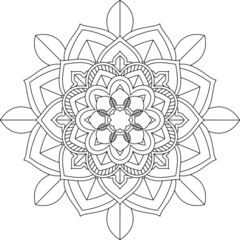 Easy Mandala coloring book simple and basic for beginners, seniors and children. Set of Mehndi flower pattern for Henna drawing and tattoo. Decoration in ethnic oriental, Indian style.