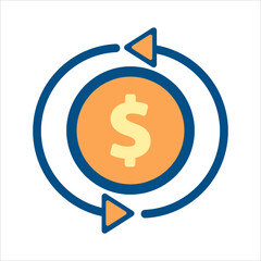 money icon vector. flat design style icon vector concept