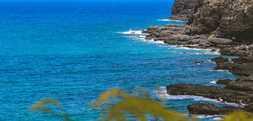 Oceanfront, Makapuu beach park, Oahu, Hawaii
