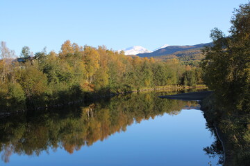 Fototapeta na wymiar Colourful autumn in Northern Norway