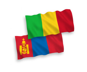 Flags of Mongolia and Mali on a white background