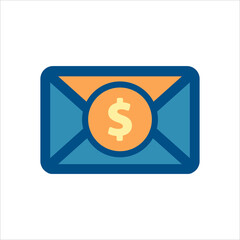 message icon vector. message with money icon .flat design style icon vector concept
