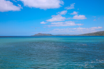 Fototapeta premium Coastal cliffs rock platforms, China Walls, Oahu, Hawaii